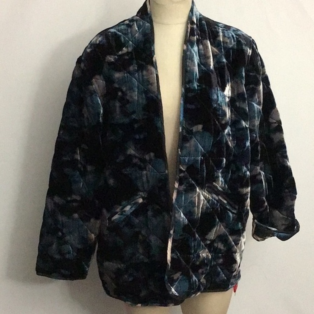 NWT Johnny Was $455 SHADOW VELVET QUILTED JACKET Size Large